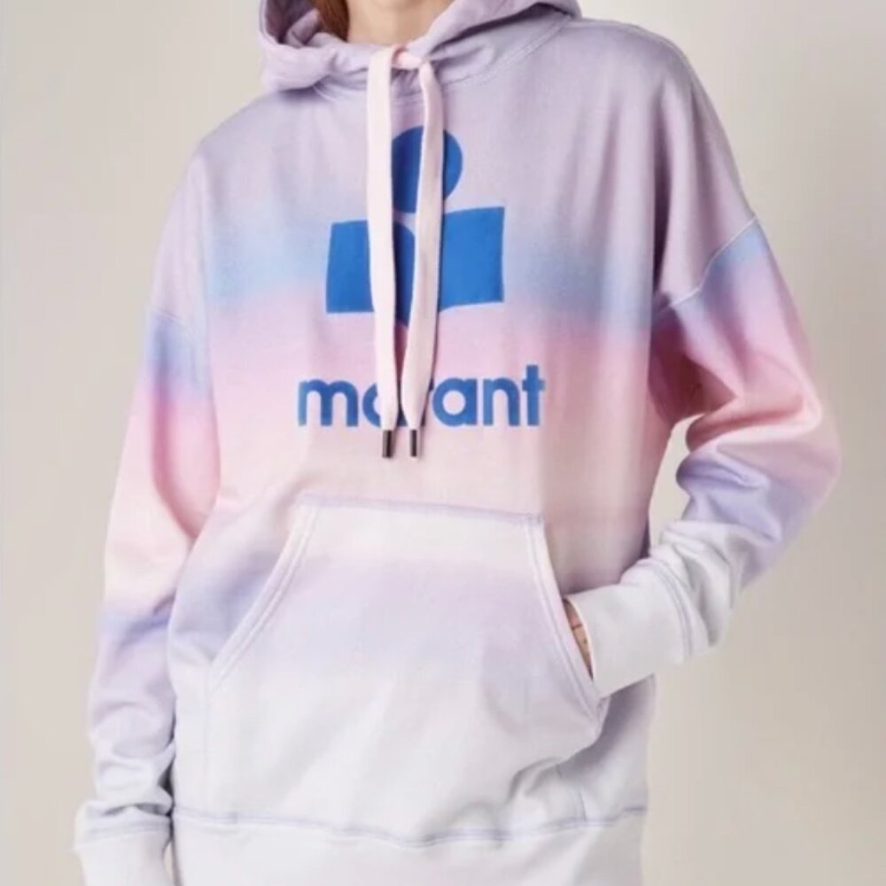 Isabel Marant Etoile Mansel Tie Dye Logo Hoodie Size 34